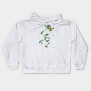 Cute frog catching butterflies Kids Hoodie